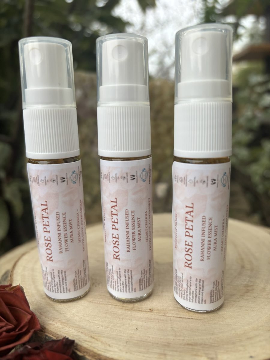 Rose Essence Infused with Rahanni Celestial Healing Energy & Crystal Bowl F Sound Frequency - 10ml - Image 2