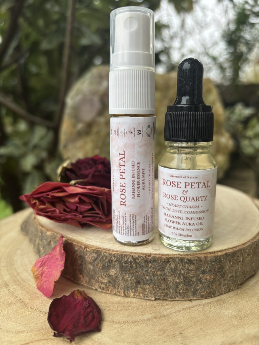 Rose Essence Infused with Rahanni Celestial Healing Energy & Crystal Bowl F Sound Frequency - 10ml - Image 3